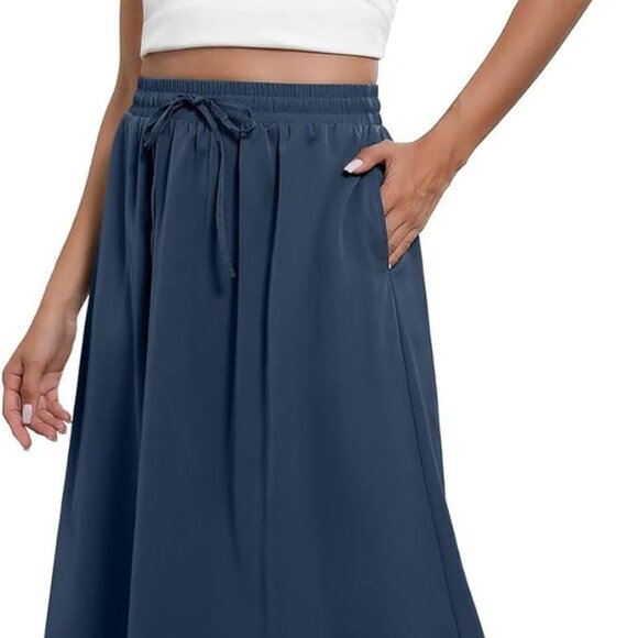 NWOT LARGE blue boho flowy skirt, summer wardrobe staple - Picture 2 of 6